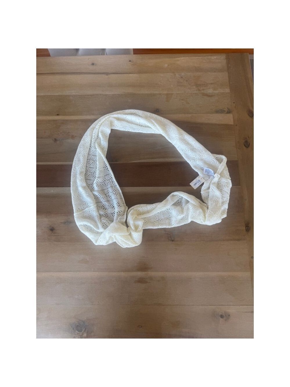 Off White Infinity Knit Scarf One Size